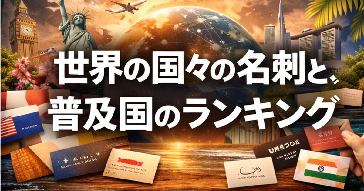 世界の国々の名刺と、普及国のランキング