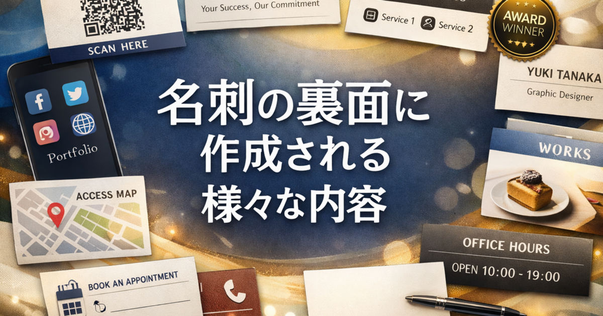 名刺の裏面に作成される様々な内容