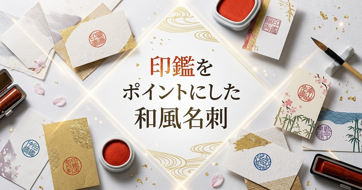 印鑑をポイントにした和風名刺