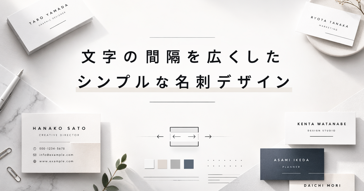 文字の間隔を広くしたシンプルな名刺デザイン