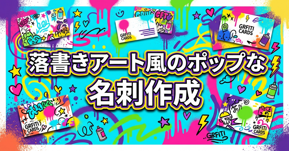 落書きアート風のポップな名刺作成