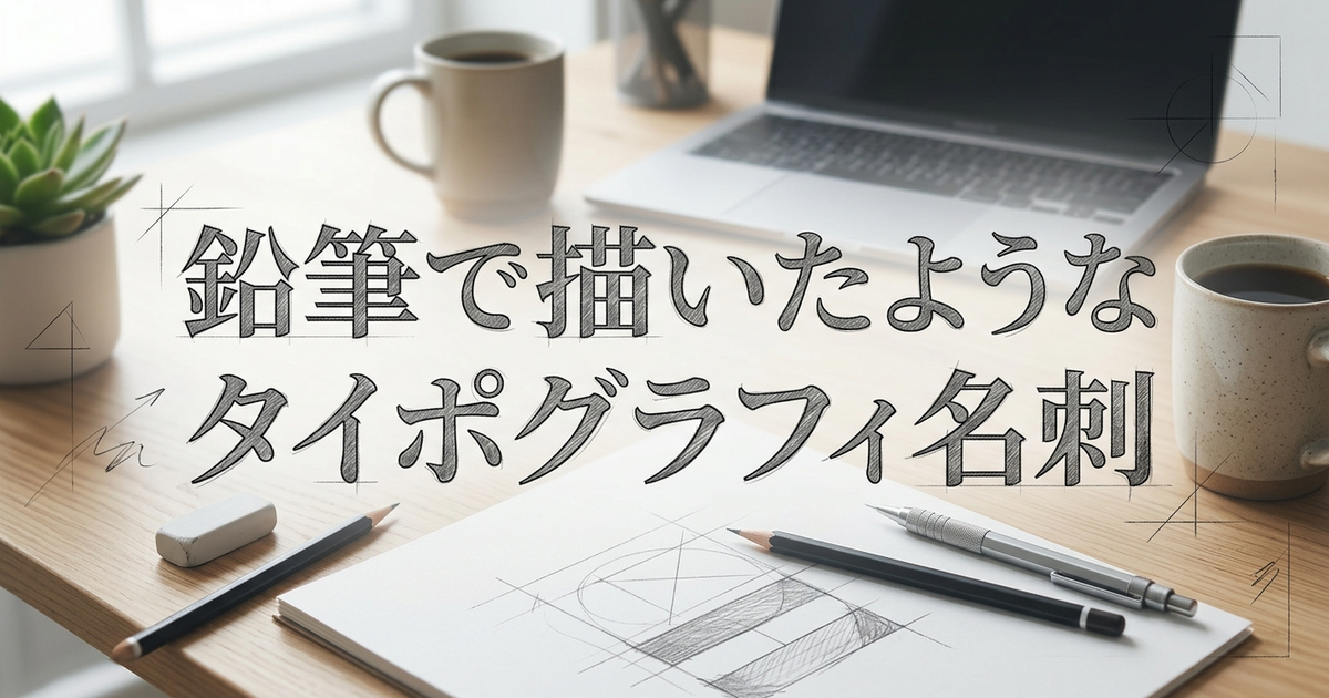 鉛筆で描いたようなタイポグラフィ名刺