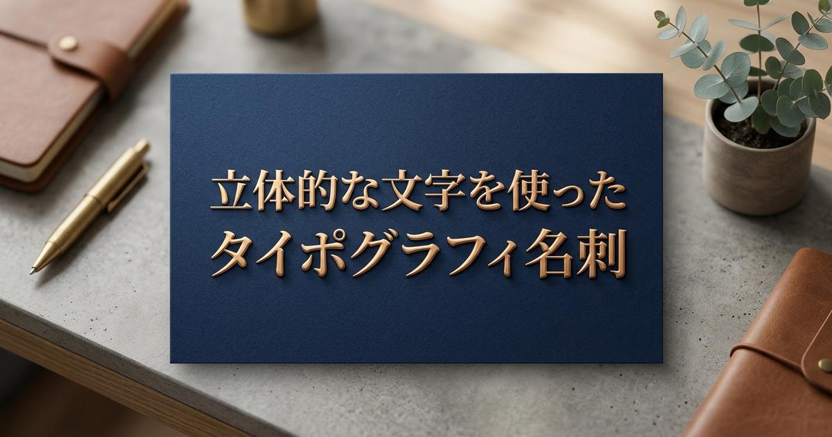 立体的な文字を使ったタイポグラフィ名刺