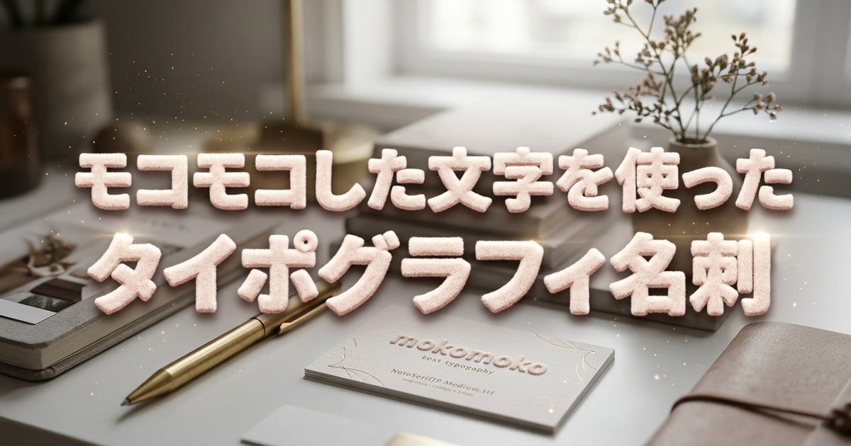 モコモコした文字を使ったタイポグラフィ名刺