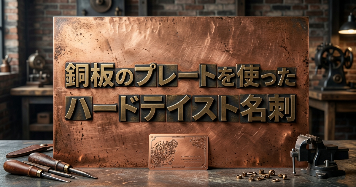 銅板のプレートを使ったハードテイスト名刺