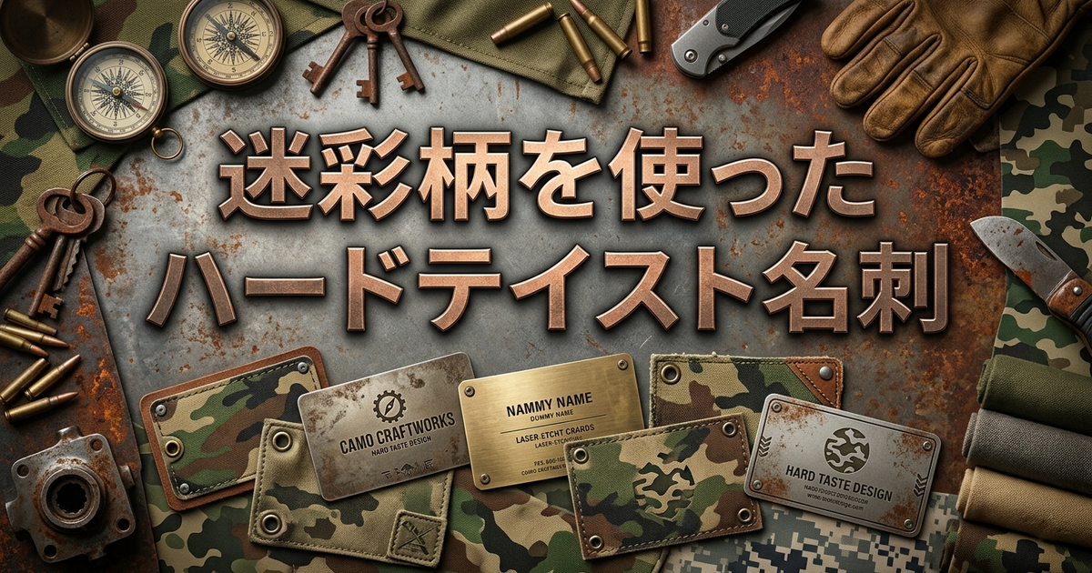 迷彩柄を使ったハードテイスト名刺