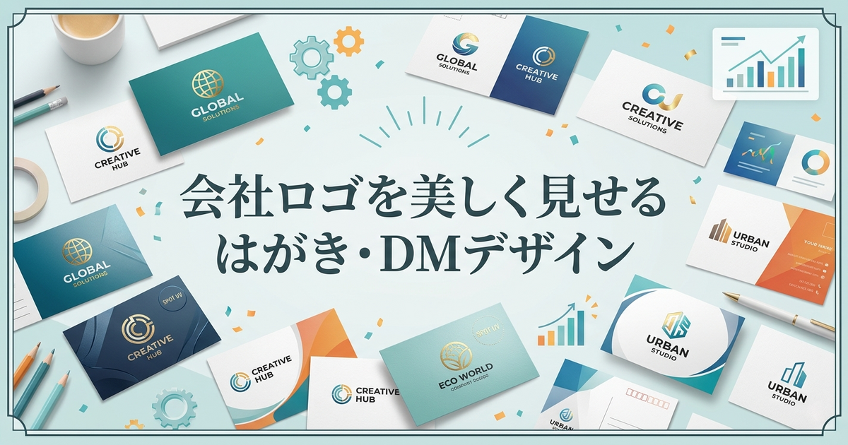 会社ロゴを美しく見せるはがき・DMデザイン