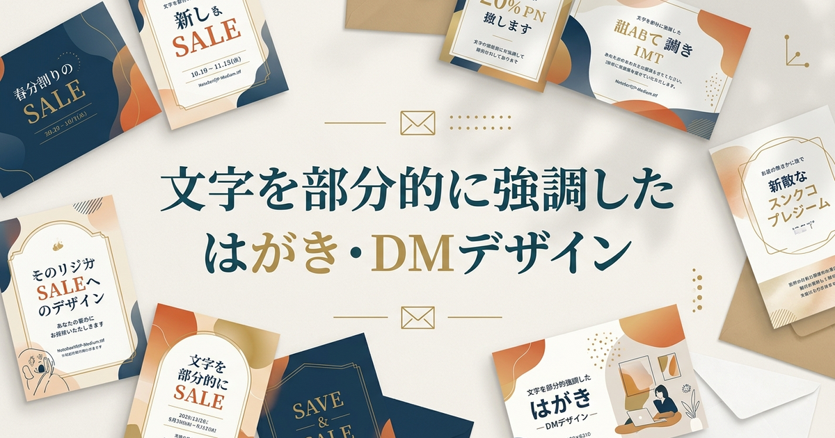 文字を部分的に強調したはがき・DMデザイン