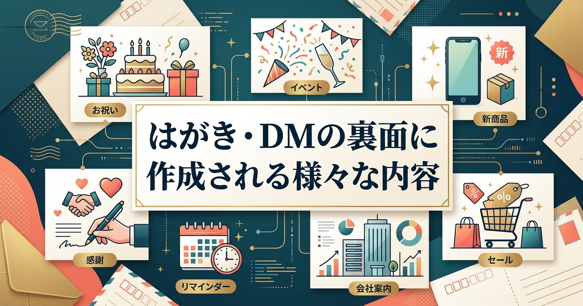 はがき・DMの裏面に作成される様々な内容
