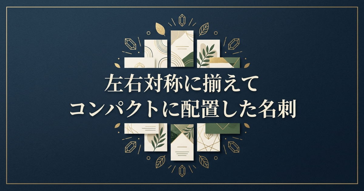 左右対称に揃えてコンパクトに配置した名刺