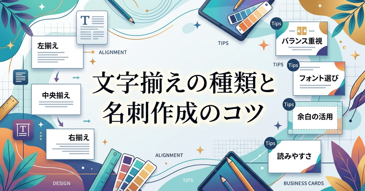 文字揃えの種類と名刺作成のコツ