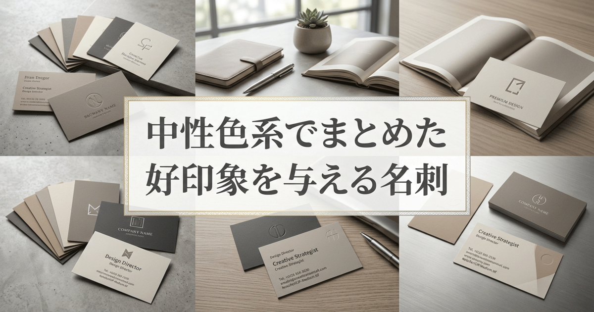 中性色系でまとめた好印象を与える名刺