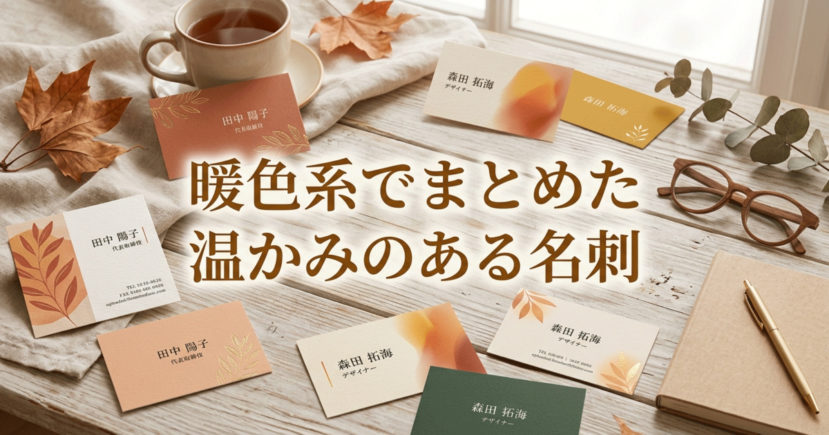 暖色系でまとめた温かみのある名刺