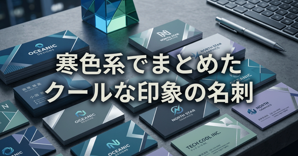 寒色系でまとめたクールな印象の名刺