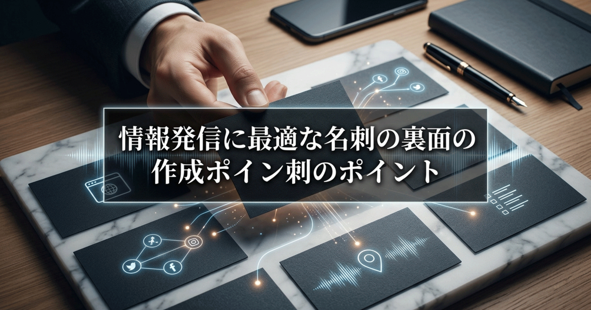 情報発信に最適な名刺の裏面の作成ポイント