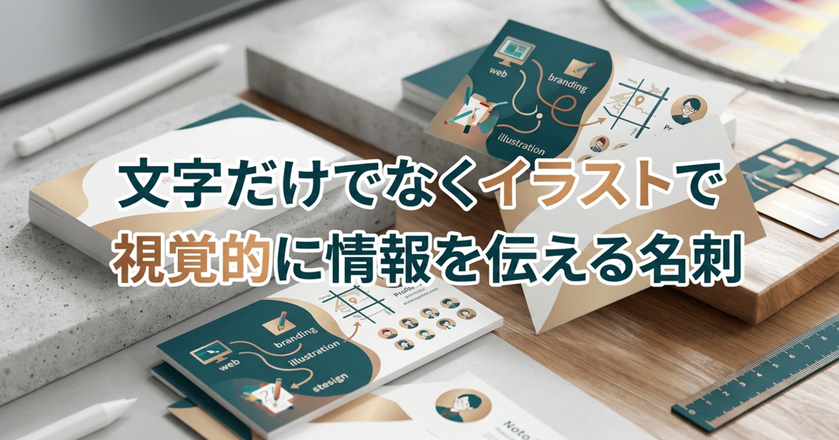 文字だけでなくイラストで視覚的に情報を伝える名刺