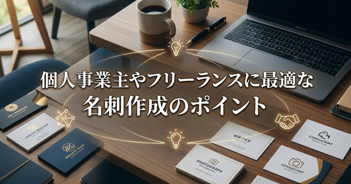 個人事業主やフリーランスに最適な名刺作成のポイント