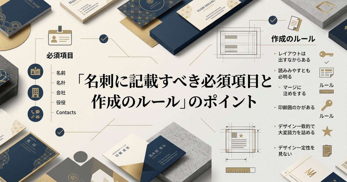 名刺に記載すべき必須項目と作成のルール
