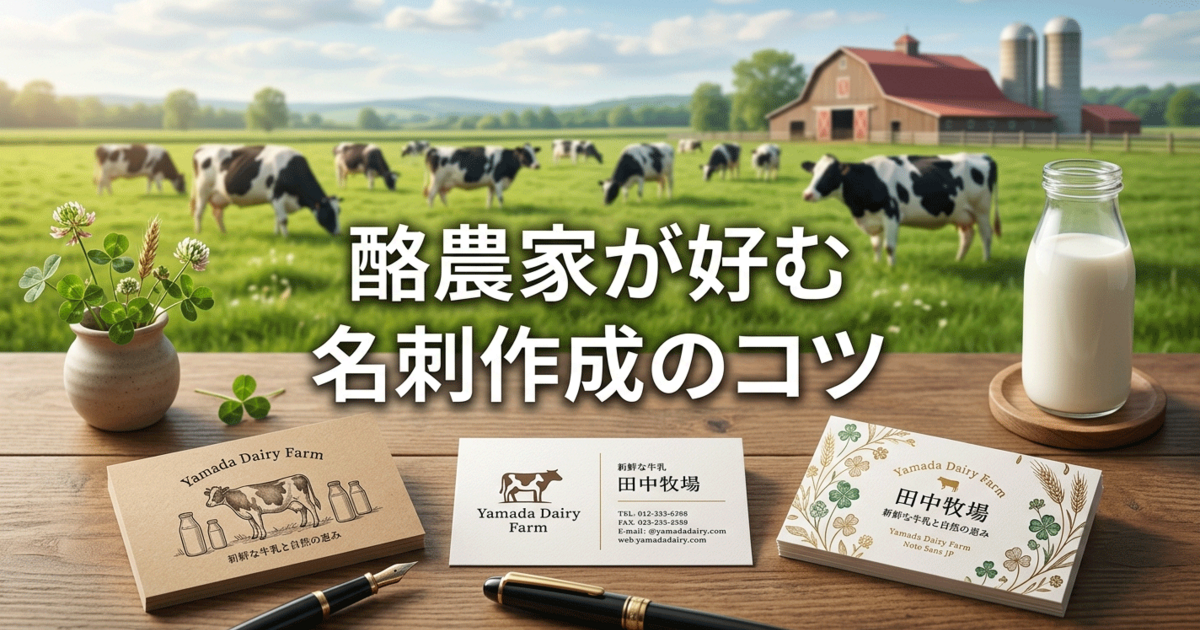 酪農家が好む名刺作成のコツ