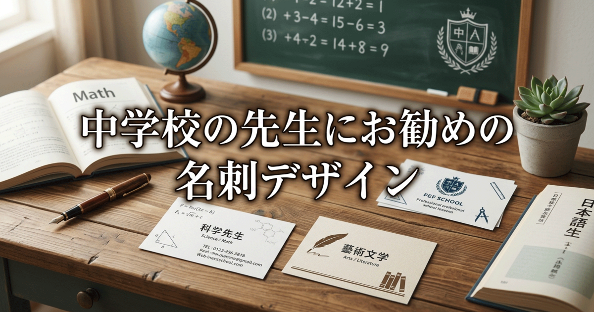 中学校の先生にお勧めの名刺デザイン