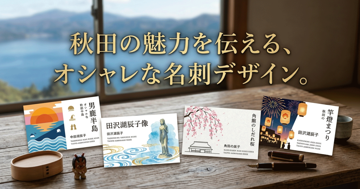 秋田県の地域紹介にお勧めの名刺デザイン