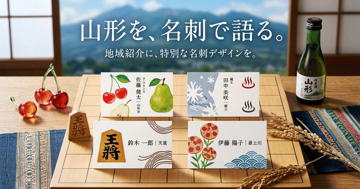 山形県の地域紹介にお勧めの名刺デザイン