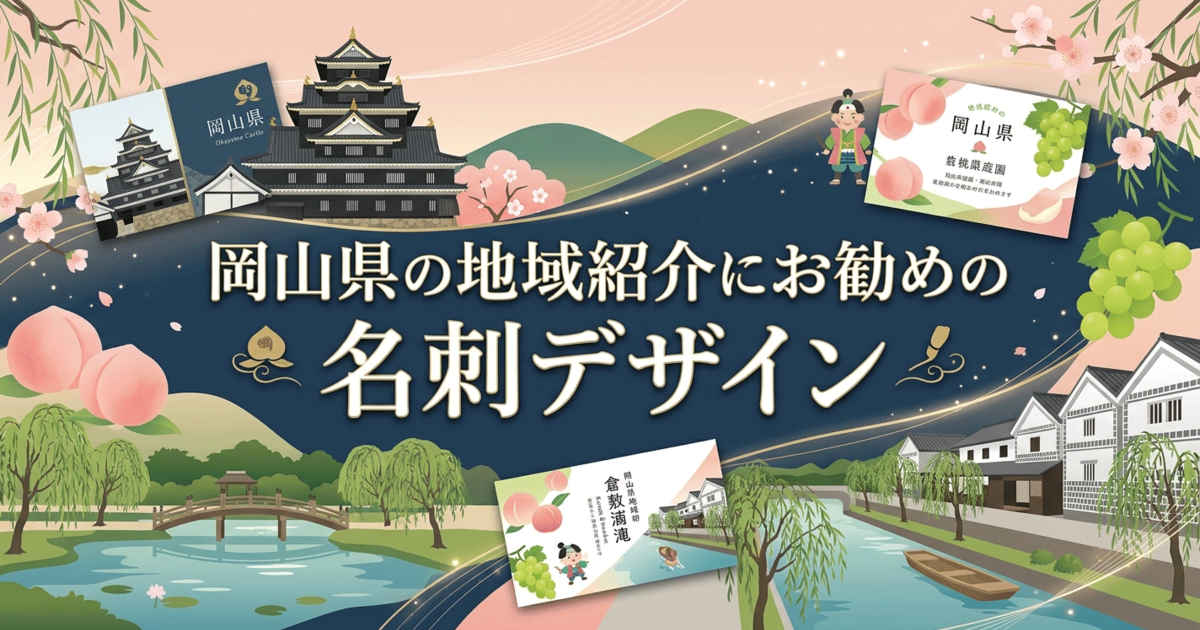 岡山県の地域紹介にお勧めの名刺デザイン