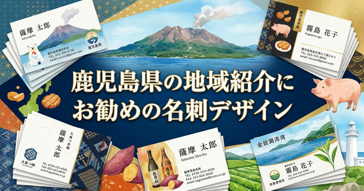 鹿児島県の地域紹介にお勧めの名刺デザイン