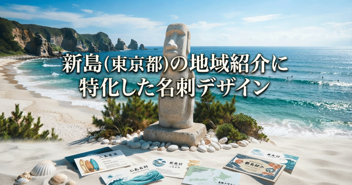 新島(東京都)の地域紹介に特化した名刺デザイン