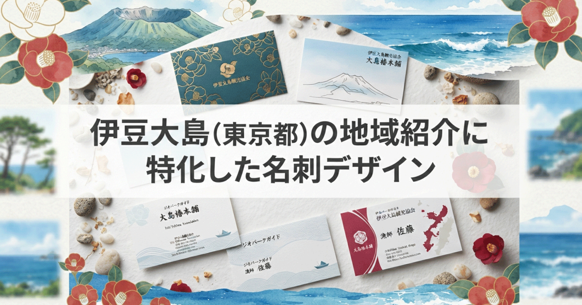 伊豆大島(東京都)の地域紹介に特化した名刺デザイン