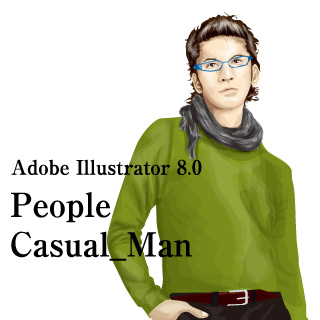 ロイヤリティーフリー素材：カジュアル_男性イラスト1:Illustrator