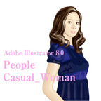 しながわデザイン室の作品発表：Illustrator：カジュアル_女性イラスト1