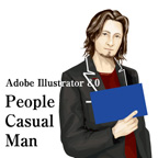 しながわデザイン室の作品発表：Illustrator：カジュアル_男性イラスト2