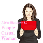 しながわデザイン室の作品発表：Illustrator：カジュアル_女性イラスト2