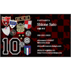 しながわデザイン室の作品発表：名刺の作成と印刷：サッカーエンブレム赤