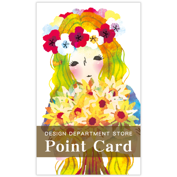 イラスト_花束_3の名刺デザイン作成と印刷