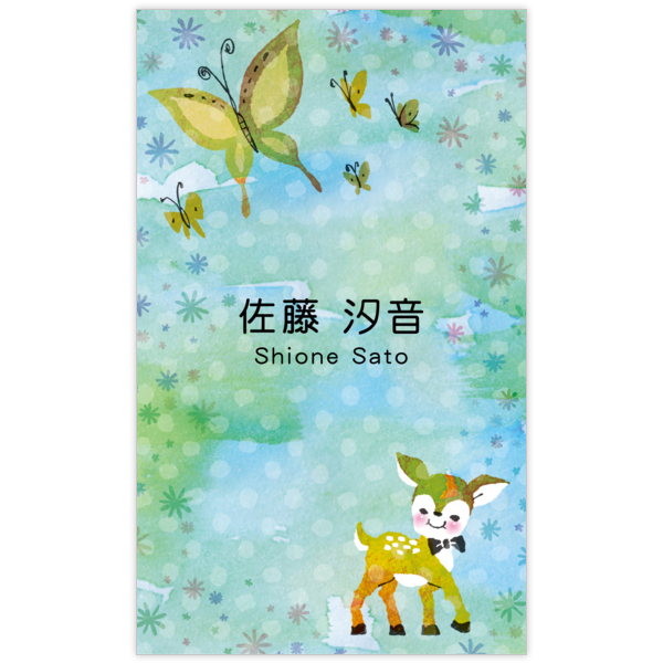 イラスト_シカ_1の名刺デザイン作成と印刷