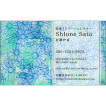 名刺作成｜フェミニン_花柄_11｜7893