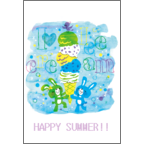 ワタナベの作品発表：はがき作成とDM印刷：アイスクリーム