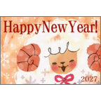 ワタナベの作品発表：はがき作成とDM印刷：ふわもこ_newyear