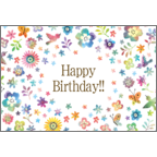 ワタナベの作品発表：はがき作成とDM印刷：花と小鳥