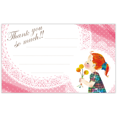 ガーリーピンクの名刺デザイン作成と印刷