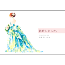 ワタナベの作品発表：はがき作成とDM印刷：結婚_ドレス_01