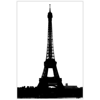 はがき・DM・ポストカードの作成と印刷：風景_エッフェル塔_白黒