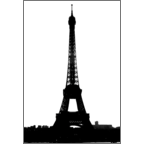 まるの作品発表：はがき作成とDM印刷：風景_エッフェル塔_白黒