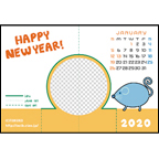 ＴＯＫＵＫＯの作品発表：その他：年賀２０２０（フレーム１）