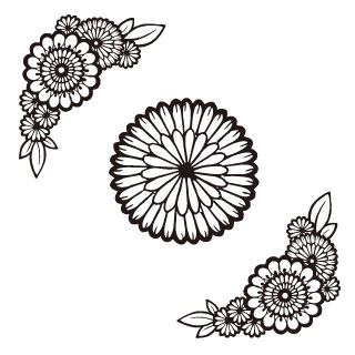 りえこのロイヤリティーフリー素材：花文様フレーム　:Illustrator