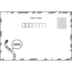 はがき・DM・ポストカードの作成：寅柄モノクロ